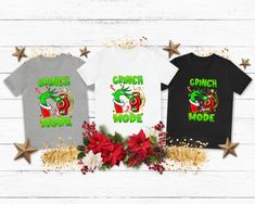 From the Christmas Custom Grinch Mode On T-Shirt to the Personalized Grinch Autumn Shirt, Couple Merry Christmas Shirt, and Grinchmas Family Group Matching Tee, MarryTee Store's holiday collection has something for everyone. These comfortable and fashionable pieces will not only keep you in the festive spirit but also add an extra layer of joy to your Christmas celebrations. Get ready to make this holiday season memorable with our delightful apparel. ✨ K E Y * F E A T U R E S ✨ 👕 True-to-size fit and the vivid colors, guaranteed to withstand washes without fading. 💫 Side-seamed for increased durability, never tubular 🫧 Machine washable: wash cold, inside-out. Tumble dry low or hang dry for best results. 🇺🇸 Proudly printed in the USA and the blend of high-quality materials ensures long Group Matching, Minnie Christmas, Christmas Gifts For Couples, Mickey Christmas, Christmas Custom, Merry Christmas Shirts, Religious Christmas, Matching Tees, Grinch Christmas