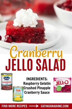 a poster advertising cranberry jello salad