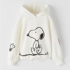 Genuine Zara New With Tag Material: Cotton Color: Off White So Adorable,M!! Love Love Print With Snoopy And Woodstock Cheap Graphic Print Fleece Sweater, Cheap Casual Tops With Bear Print, Cheap Disney Long Sleeve Sweatshirt, Disneyland Family Hoodies, Oversized Disney Hoodie, Disney Cute Clothes, Disney Sweat Shirts, Peanuts Sweaters, Hoddies Outfits