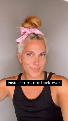 Easiest Top Knot Ever Topknot Bun, Easy Top Knot, Top Knot Tutorial, Top Knot Hair, Top Knot Bun