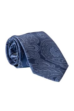 Experience timeless sophistication with our beautiful paisley woven tie. Drawing inspiration from the patterns and colors found in Italy's historic art cities. Standard Length: Approx. 3.25" x 58.5". A classic tie width and length that is perfect for most men up to 6'2". 100% silk jacquard: It is made on a special jacquard loom, using different colored yarn-dyed threads to create the woven pattern. 3-fold construction: This ensures your tie maintains its shape and effortlessly creates a flawless Blue Paisley Print Suit And Tie Accessories, Elegant Paisley Print Neckwear For Business, Elegant Patterned Ties With Paisley Print, Classic Paisley Print Suit And Tie Accessories For Semi-formal, Classic Patterned Suit And Tie Accessories, Elegant Semi-formal Neckwear With Paisley Print, Elegant Formal Ties With Paisley Print, Elegant Semi-formal Ties With Paisley Print, Classic Patterned Neckwear For Business