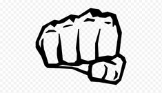 a fist drawn in black and white on a transparent background with no background, hd png