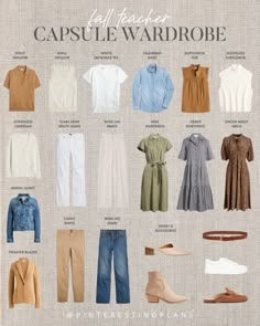 Capsule Wardrobe Teacher, Teacher Wardrobe Capsule, Fall Capsule Wardrobe 2023, Capsule Wardrobe 2023, Teacher Capsule Wardrobe, Capsule Wardrobe Dresses, Appropriate Outfits