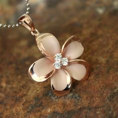 25mm LARGE Rose Gold Plumeria Hawaiian Flower Silver Pendant Necklace #SP90549 | eBay Hawaiian Flower, Jewelry Lookbook, Fancy Jewelry, Ebay Jewelry, Girly Jewelry, Silver Pendants, Dream Jewelry, Simple Jewelry, Gold Jewelry Fashion