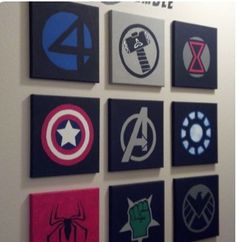 the avengers logo is displayed on the wall