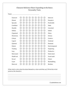 the character reference sheet is shown in this image, and it has been updated to help students