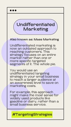 an info sheet with the words, underlined marketing