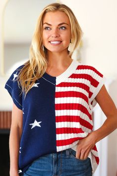 Stars & Stripes Americana V Neck Dolman Sweater Top Kids Activewear, Dolman Sweater, Knit V Neck, Stars And Stripes, Active Wear Leggings, Sweater And Shorts, Leggings Fashion, Hat Hairstyles, Dresses With Leggings