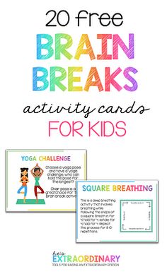 Movement Break Cards, Class Energizers Activities, Brain Breaks For Elementary Students, Brain Break Ideas Elementary, Brain Break Activities, Brain Breaks Preschool, Sensory Activities For Elementary Kids, Brain Break Activities Elementary, Brain Break Ideas