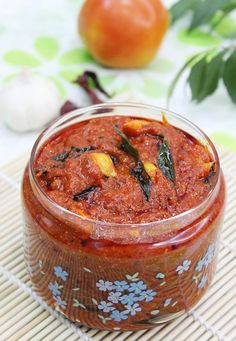 Spicy Tomato Pickle.....from scratch!! Tomato Pickle Recipe, Tomato Pachadi, Indian Foods, African Recipes, Chutney Recipes, Yummy Dips