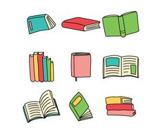 an image of different books on a white background