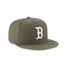 The Boston Red Sox Olive 59FIFTY Fitted features an allover olive fabrication with an embroidered Red Sox logo at the front panels and a grey under visor. Casual Breathable Fitted Hat With Flat Bill, Casual Fitted Hat With Breathable Flat Bill, Casual Gray Flat Bill Fitted Hat, Casual Breathable Fitted Hat With Flat Brim, Classic Green Baseball Cap With Flat Brim, Classic Green Flat Brim Baseball Cap, Casual Green Fitted Hat With Flat Bill, Red Sox Logo, World Baseball Classic