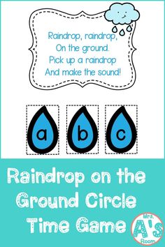 the raindrop on the ground game for kids to play with their name and pictures