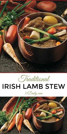 traditional irish lamb stew with carrots, potatoes and celery