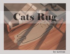 a cat rug on the floor in a living room