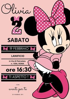 a minnie mouse birthday party poster