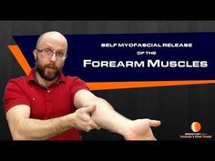 a man holding out his arm with the words self - hypocaical release of the forearm muscles