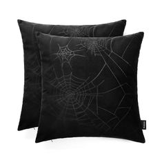 PRICES MAY VARY. Velvet Size: Including two pieces of 18 by 18 inches ( 45x45 cm) pillow covers, COVERS ONLY, black throw pillows in vintage spider web design, easily to make your home modern in BLACKTHX gothic home decor. Material: Set of 2 decorative pillowcase made of durable velvet farbic, soft touch and light weight. Black throw pillows for couch make your square pillow cases stand out in a pile of decorations. Design: Solid black pillow covers in black texture, both side embossing, 2PCS co Black Decorative Pillows, Gothic Bed, Gothic Room, Dyed Pillows, Black Pillow Covers, Vintage Spider, Black Throw Pillows, Black Pillows, Sofa Cushion Covers