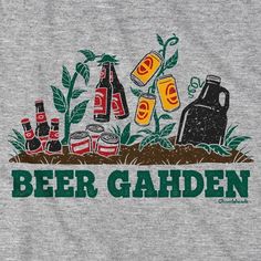 the beer garden t - shirt is on display