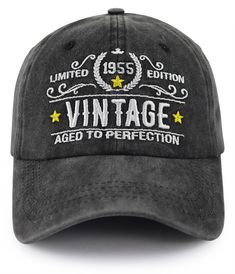 PRICES MAY VARY. Vintage 1955 Baseball Cap: This 69th Birthday Hat Is Made Of 100 Percent Cotton For A Soft, Skin-Friendly, Lightweight Fabric. Adjustable Metal Clasp On The Back,The Cap Can Be Easily Adjusted To The Right Size For Both Women And Men. Sturdy Hat And Something That Can Be Worn Repeatedly As It Doesn't Scream " 69 "! Adjustable Metal Buckle: Our 69th Birthday Gifts For Men Women Feature A Solid Metal Buckle Closure In The Back Letting You Easily Adjust The Size For A Perfect Fit. 69th Birthday, 90th Birthday Decorations, Birthday Decorations For Men, 80th Birthday Gifts, 70th Birthday Gifts, 60th Birthday Gifts, Hat For Men, 30th Birthday Gifts, 50th Birthday Gifts