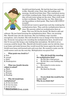 the worksheet for reading alouds with an image of a person on it