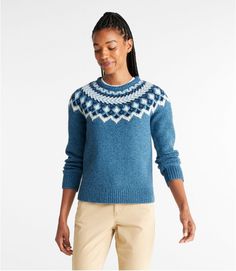 Women's Bean's Classic Ragg Wool Sweater, Crewneck Fair Isle | Sweaters at L.L.Bean Fair Isle Sweaters, Kids Outerwear, Fair Isle Sweater, Women's Sweaters, Style Cardigan, Fall 2022, Shop Mens Clothing, Sweater Making, Ll Bean