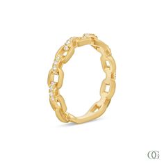 Introducing Chain Diamond Fashion Ring. With its elegant chain design and sparkling diamond accents, this ring is a perfect addition to any fashionista's collection. Crafted with expert precision and attention to detail, it exudes luxury and sophistication. Make a statement and elevate your style with this exquisite piece. Luxury Chain Ring With Diamond Accents, Luxury 14k Gold Chain Ring, Modern Eternity Band With Diamond Accents, Elegant Chain Ring With Diamond Accents In Cubic Zirconia, Elegant 14k Gold Chain Ring For Formal Occasions, Elegant Cubic Zirconia Chain Ring With Diamond Accents, Luxury White Gold Chain Ring, Classic Yellow Gold Chain Ring For Formal Events, Classic Yellow Gold Chain Ring For Formal Occasions