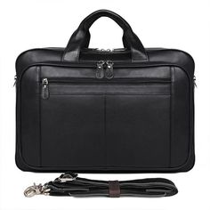 Buy TucciPolo 7320A Black Real Cowhide Hot Selling Laptop Briefcase for Men - 100% Guarantee genuine - excellent cow leather with Double handles be able to used comfortably,drop 4"(10cm), including an extra adjustable long strap, this bag may do three uses: briefcase, laptop bag, business travel bag Size approximately 17" L x 6" W x 12" H inches (43cm L x 15cm W x 30.5cm H) Color : Black Weight: 1.46KG Silver tone hardware Two zipper top closures Features: * Outside is two zippered pockets on th Business Briefcase, Leather Briefcase Men, Leather Portfolio, Laptop Briefcase, Office Bag, Doctor Bag, Briefcase For Men, Large Handbags, Leather Laptop