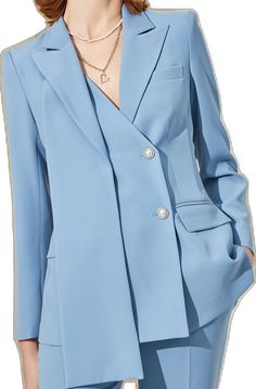 Spring V-neck Blazer With Double Button Closure, V-neck Single Breasted Blazer For Business Casual, Tailored V-neck Blazer With Button Closure, V-neck Office Blazer With Buttons, Office V-neck Blazer With Buttons, V-neck Blazer With Buttons For Business, Business V-neck Blazer With Buttons, V-neck Blazer Dress With Double Button Closure For Office, Office Blazer Dress With Double Button And V-neck