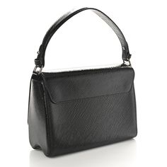 This is an authentic LOUIS VUITTON Electric Epi Twist Shoulder Bag MM in Black. This stylish waist-length cross-body shoulder bag is crafted of textured epi leather in black. The bag features a silver chain shoulder strap with a leather shoulder strap linked to the top of the bag and a bold shiny silver XL on the facing flap. This opens to a black microfiber interior with a small patch pocket. Black Louis Vuitton, Louis Vuitton Crossbody Bag, Louis Vuitton Crossbody, Louis Vuitton Empreinte, Louis Vuitton Vernis, Embroidered Monogram, Louis Vuitton Shoulder Bag, Wallet Chain, Shiny Silver