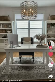 an image of a living room setting with furniture and decor on the floor, including a large white table