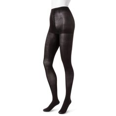 Hanes Premium Women's Opaque 2pk Tights - Black L, Size: Large Smoothing Fitted Short Leg Tights, Sleek Compression Thigh-high Bottoms, Solid Color Compression Thigh-high Bottoms, Fitted Seamless Thigh-high Bottoms, Compressive Thigh-high Bottoms, High Waist Shapewear Tights, Compression Thigh High Shapewear Bottoms, Fitted Mid-rise Elastane Tights, Tight Smoothing Shapewear Bottoms