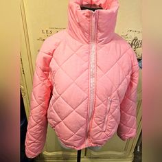 This Bright Pink Jacket Is Nwot. It Will Be A Beautiful Sprung Coat Or Even Winter, Depending On Your Location!! The High Collar Provides That Extra Warmth For These Chilly And Windy Days ,But It Also Adds Just The Right Touch For Style!! Pink Nylon Outerwear With Zipper Closure, Pink Nylon Outerwear For Fall, Pink Quilted Outerwear For Winter, Pink Quilted Outerwear For Cold Weather, Quilted Solid Outerwear For Spring, Quilted Spring Outerwear, Spring Solid Quilted Outerwear, Spring Quilted Solid Outerwear, Pink Quilted Outerwear For Fall