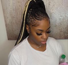 Back Length Box Braids, Cornrow Ponytail Hairstyles Black Women, Birthday Braids, Hair Braid Designs, Feed In Ponytail, Cornrows Natural Hair, Cornrow Ponytail, Lemonade Braids Hairstyles, Gorgeous Braids