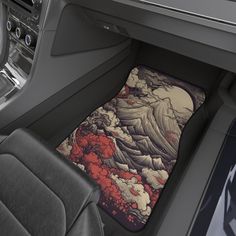 Anime inspired car floor mats, car mat, floor car mats, front seat car mats, gifts for car lovers, car accessories, anime lover gifts Jdm Car Interior Aesthetic, Cool Car Mats, Cute Red Car Decor, Cool Car Interior Ideas, Personalize Car, Japanese Inspired Art, Mini Jeep, Accessories Anime