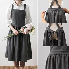 Florist Apron, Apron Pinafore, Pinafore Apron, 카페 인테리어 디자인, Flared Sleeves Top, Cotton Apron