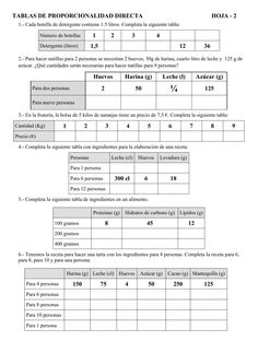 the table is shown with numbers in spanish