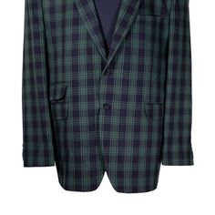 This Chiragh Apparel blazer is an elegant upgrade on dapper tailoring and features rich shades in a sumptuous fabric for elegant opulence. Fashioned from premium quality wool, this plaid check blazer features full lining in Japanese silk, a notch lapel, two-button closure and single-vented back. A left chest pocket and three flap pockets appoint the front while the inside has two (2) pockets on the left and one (1) pocket on the right. A flash of contrast piping is added to the jacket lining ins Designer Long Sleeve Formal Blazer, Designer Long Sleeve Blazer For Formal Occasions, Designer Notch Lapel Blazer For Formal Occasions, Designer Long Sleeve Formal Suits, Designer Semi-formal Long Sleeve Blazer, Elegant Formal Tweed Jacket With Hidden Buttons, Elegant Formal Fall Sport Coat, Elegant Notch Lapel Tweed Jacket For Formal Occasions, Designer Single Breasted Sport Coat For Formal Occasions