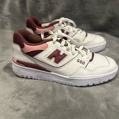 Only Worn Once Size 7 No Box Seal Salt/Washed Burgundy New Balance Shoes, Womens Shoes Sneakers, New Balance, Pink White, Shoes Sneakers, Salt, Size 7, Women Shoes, Sneakers