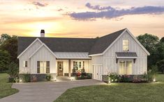 this is an artist's rendering of the farmhouse style home