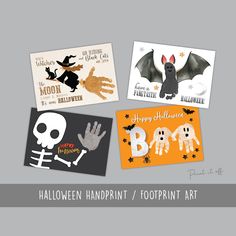 halloween handprints / footprint art for kids and adults to make with their own hands