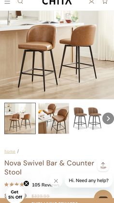 an ad for the new bar and counter stools, which are available in different colors