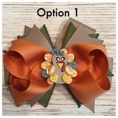 M2M RicRac & Ruffles Turkey Trot. Both hair bow options are 5”. Each bow is made to order and hand sewn. These bows can be attached to an alligator clip, french barrette, or a headband.Like this bow, but need another color or size? No problem! I make custom bows in any color or to match any outfit!What makes Knotted Bowtique different? *We use high end, good quality ribbon*Our bows are hand sewn and the ends are heat sealed so the quality will last *Our hardware consist of strong alligator clips Turkey Hair Bow, Thanksgiving Hair Bows, Woman Costumes, Thanksgiving Hair, Bow Ideas, Fall Bows, Diy Bows