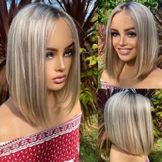 Hair Color Ash, Blonde Highlight Wig, Classy Edgy, Highlight Wig, Ash Blonde Highlights, Blonde Highlight, Fashion Wigs, Ash Blonde, Synthetic Lace Front Wigs