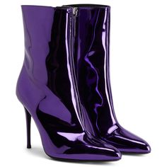 BRYTTA Purple Boots, Purple Shoes, Slouched Boots, Heel Ankle Boots, Patent Leather Heels, Purple Leather, Slingback Heel, Wedge Boots, Thigh High Boots