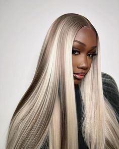 Beautiful Wigs, Hair Color Highlights, Long Straight Hair, Blonde Wig, Ash Blonde, Hair Wig, Frontal Wigs, Blonde Highlights, Hair Highlights