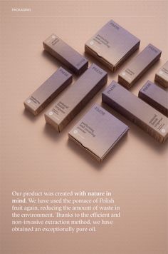 some business cards are stacked on top of each other with the words, our product was created with nature in mind