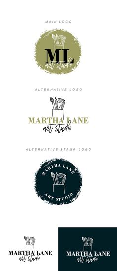 four different logos for the restaurant and bar