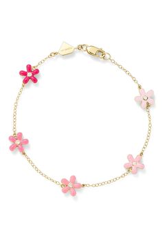 Wildflower By the Yard Bracelet | Pink Jewelry Alison Lou, Preppy Jewelry, Pink Accessories, Beads Bracelet Design, Jewelry Accessories Ideas, Pink Jewelry, Jewelry Lookbook, Cute Bracelets, Girly Jewelry