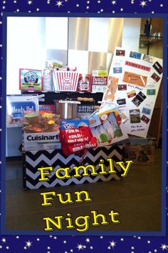 a family fun night with food and snacks